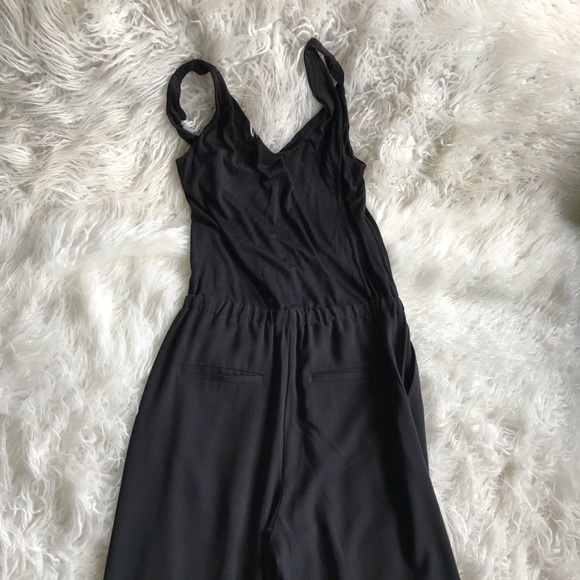 LOFT Black Mixed Media Jumpsuit - Picture 7 of 9